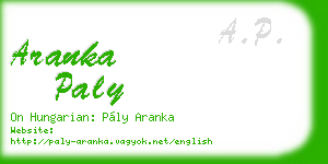 aranka paly business card